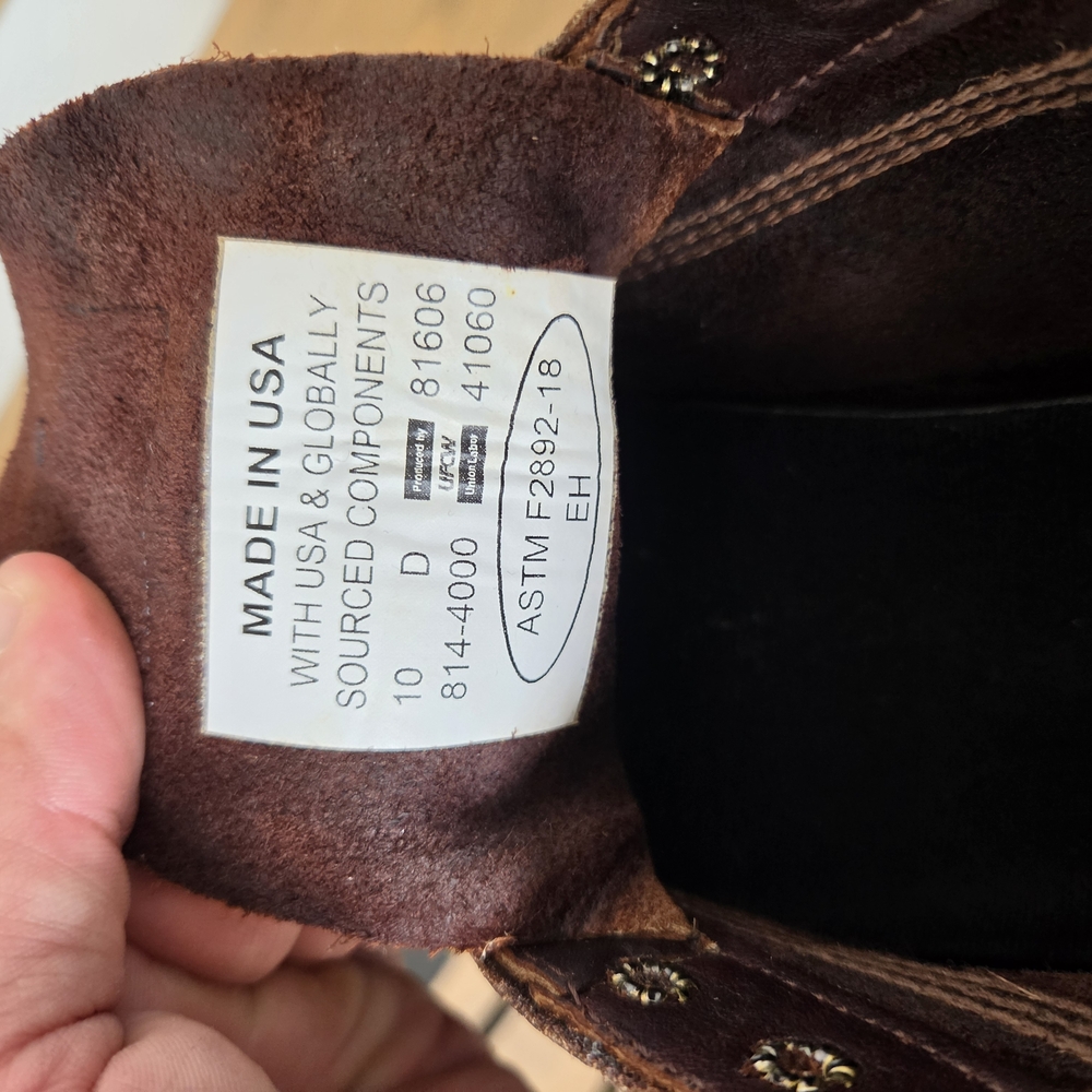 Men’s Dark Brown Leather Work Boot - Picture 8 of 8